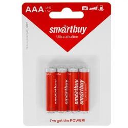 Батарейка Smartbuy LR03/4B (48/480) (SBBA3A04B) алкалиновая
