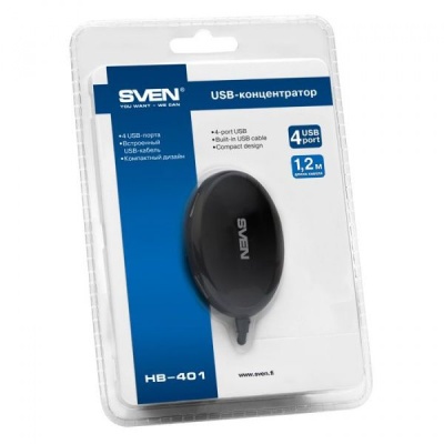Концентратор USB SVEN HB-401 Черный