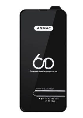 Стекло iPhone 13 Pro Max/14 Plus Black 6D без упаковки ANMAC