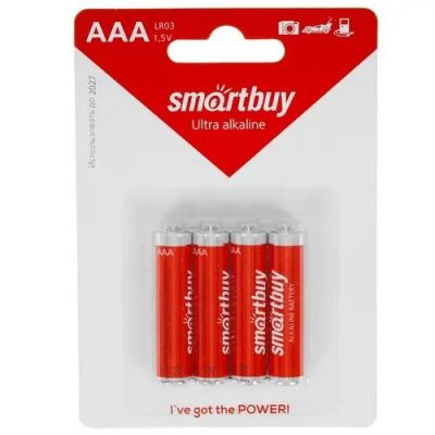 Батарейка Smartbuy LR03/4B (48/480) (SBBA3A04B) алкалиновая