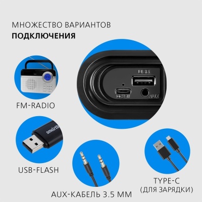 Портативная колонка Smartbuy HERO, 16Вт, Bluetooth, FM, USB, черная (SBS-5280)