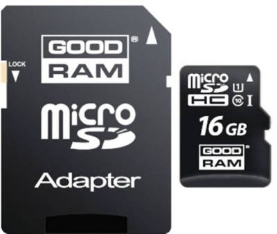Карта памяти microSDHC 16GB Goodram Class 10 UHS I + адаптер