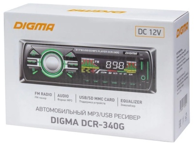 Автомагнитола Digma DCR-340G 1DIN