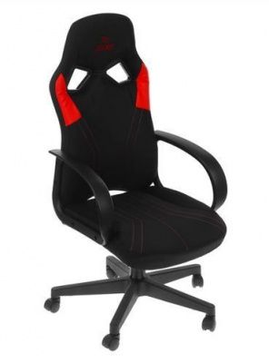 Игровое кресло Zombie RUNNER RED, Ткань черная/искус. кожа красная