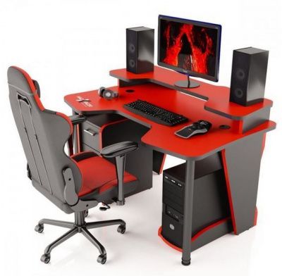 Игровой стол MaDXRacer Comfort GT14/R (красный\черная кромка)