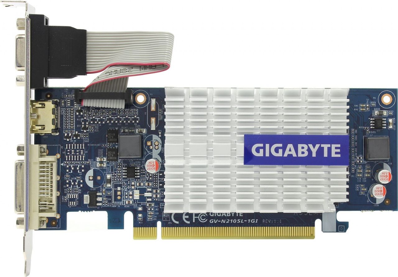 Видеокарта GeForce 210 1GB DDR3 Gigabyte (GV-N210SL-1GI) — купить в  Калининграде по выгодной цене | «UIMA»