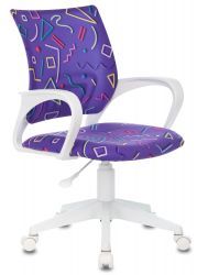 Детское кресло Бюрократ KD-W4 фиолетовый Sticks 08, крестовина пластик белый