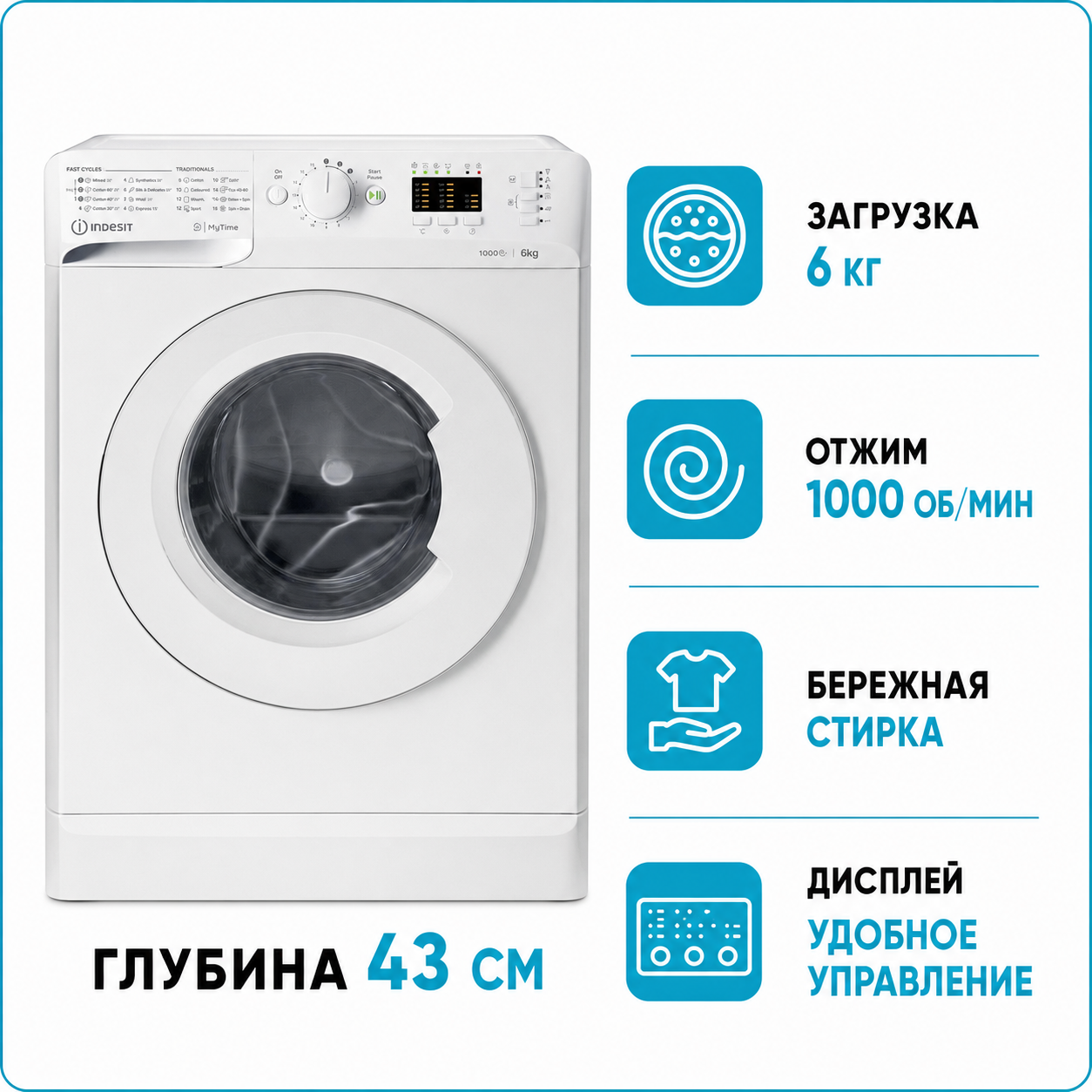 Стиральная машина INDESIT MTWSA 61053W EE