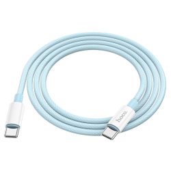 Кабель HOCO X68 True color 100W fast charging data cable Type-C to Type-C 3A, 1m (синий)