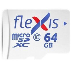 Карта памяти microSDHC 64GB Flexis Class 10+adapter SD