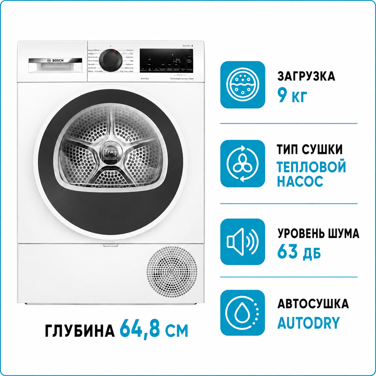Сушильная машина Bosch WQG 1417GPL