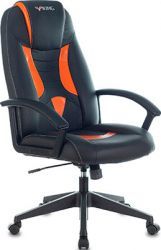 Игровое кресло Бюрократ Zombie VIKING 8 черный/оранжевый иск.кожа крестовина пластик