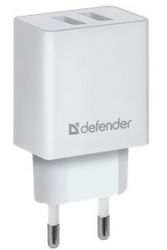 Сетевое зарядное устройство DEFENDER UPA-22 2хUSB белый