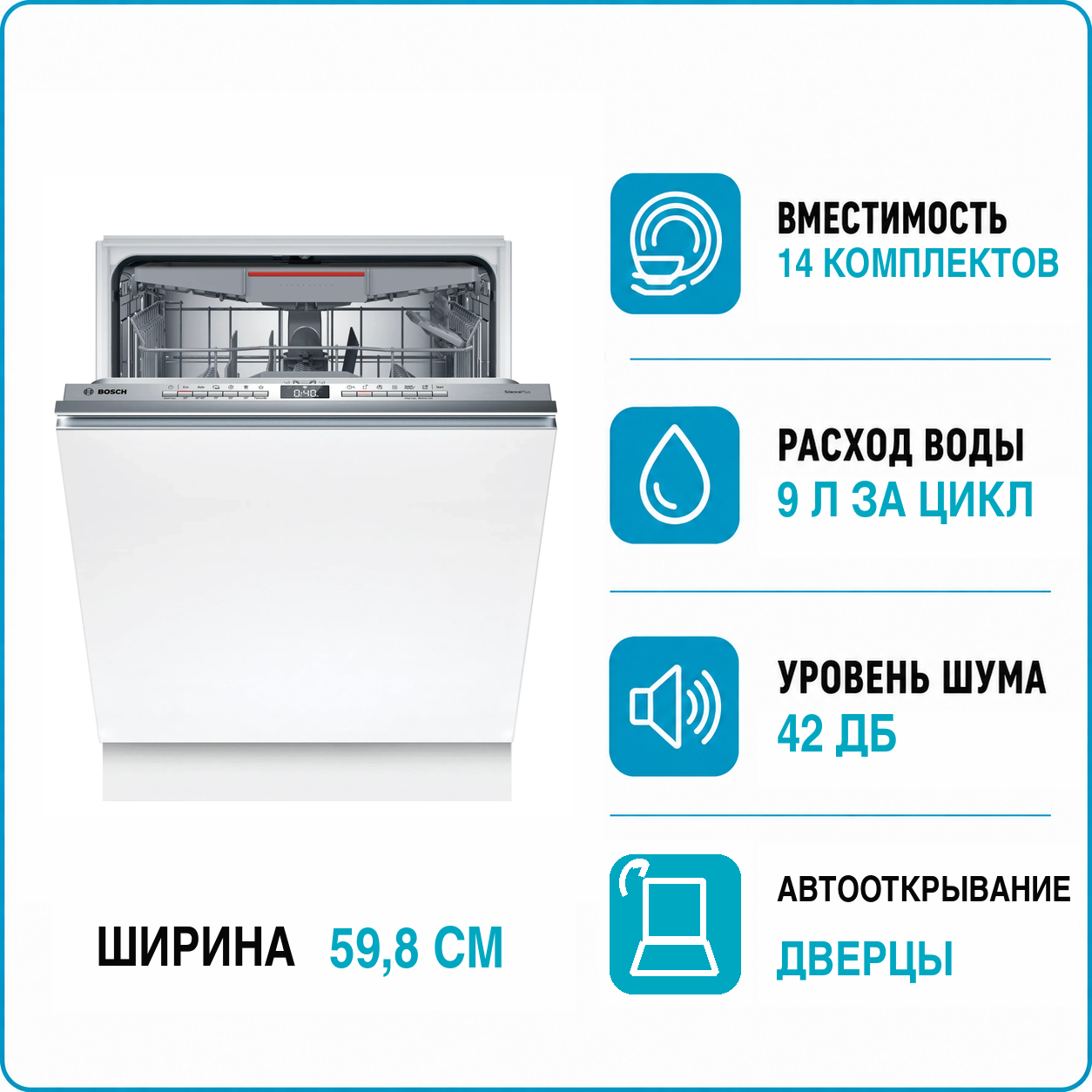 Машина посудомоечная встраиваемая Bosch SBH 4ECX21E