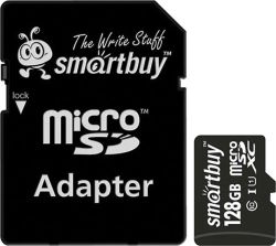 Карта памяти microSDXC 128GB Smartbuy  Class 10 UHS I+адаптер SD