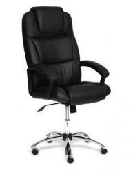 Офисное кресло TetChair Bergamo (хром) Искус. кожа черная