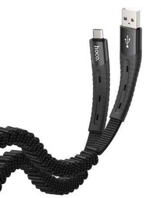Кабель HOCO U78 Cotton treasure elastic charging data cable for Micro Black