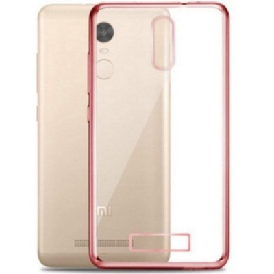 Накладка Xiaomi MAX D&A силикон с розовой рамкой прозрачный 0,4мм