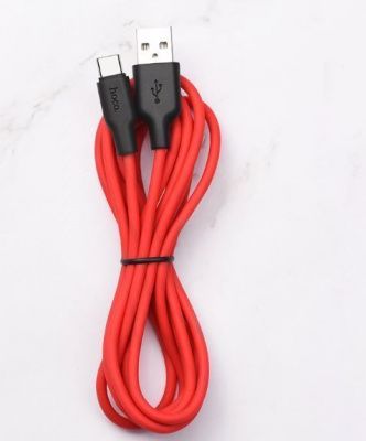 Кабель Hoco X21 Plus Silicone charging cable for Type-C Black & Red <1м>