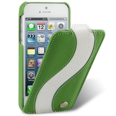 Чехол-книжка iPhone 5-5S Melkco Special Edition Jacka Type (Green White LC)