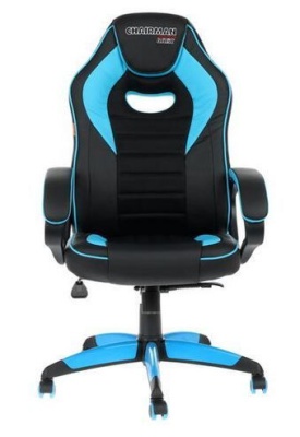 Игровое кресло Chairman Game 16, Экокожа (черный/голубой)