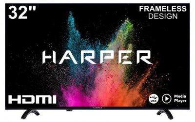 Телевизор 32" Harper 32R720T HD Безрамочный дизайн