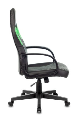 Игровое кресло Бюрократ Zombie RUNNER черный/зеленый эко.кожа