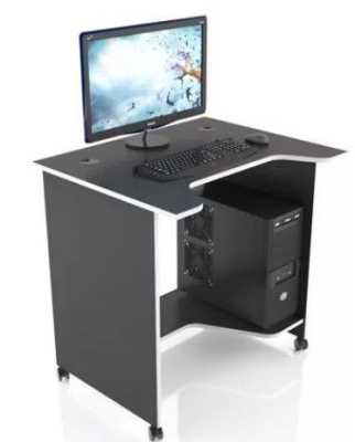 Игровой стол XGamer Mini XG08/BW (черный\белая кромка)
