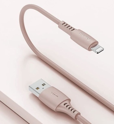 Кабель Lightning - USB 2.0 розовый 1м 2.4А Baseus Colorful