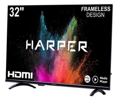 Телевизор 32" Harper 32R720T HD Безрамочный дизайн