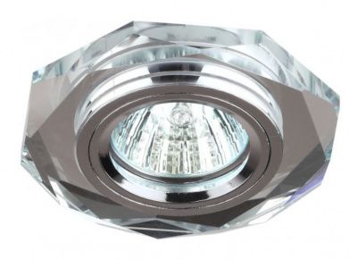 Светильник встраиваемый ЭРА DK5 СH/SL декор стекло многогранник MR16,12V/220V GU5,3 зеркальный/хром