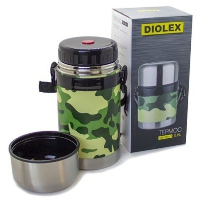 Термос Diolex DXF-800-3 (0,8л.) суповой, цвет милитари