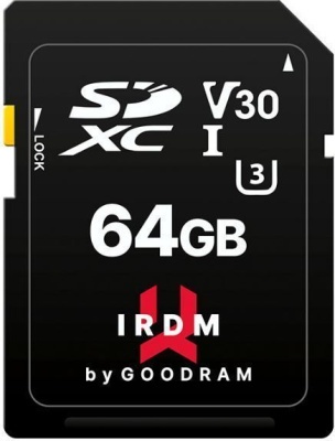 Карта памяти microSDXC 64GB Goodram IRDM V30 UHS I U3 + адаптер