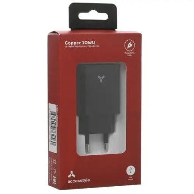 Сетевое зарядное устройство Accesstyle Copper 10WU Black