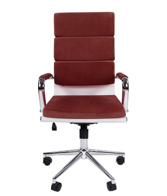Офисное кресло Chairman Home 750 7085732 Ткань велюр  Т-28 коралловый/Экокожа белая
