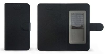 Универсальный чехол-книжка Gresso. Норман гориз. с силикон. шеллом. (размер 5,5-6") черный