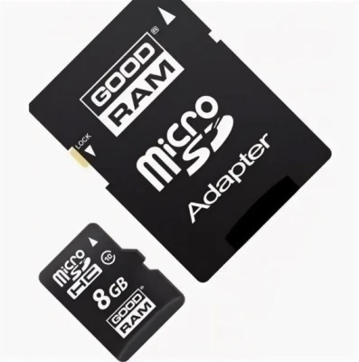 Карта памяти microSDHC 8GB Goodram Class 10+adapter