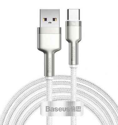 Кабель USB Type-C - USB белый 2м 5A 40w Baseus Cafule Series Metal Cable