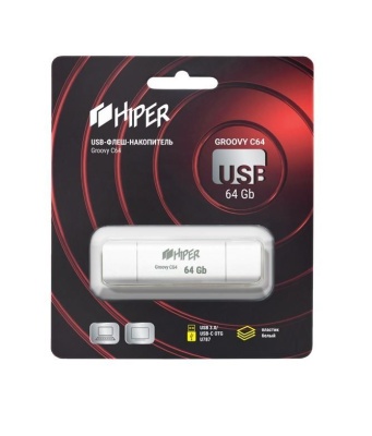 USB 2.0 Drive 64GB Hiper Groocvy белый