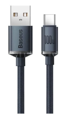 Кабель USB Type-C - USB чёрный 1.2м 100w Baseus Crystal Shine Series Fast Charging Data Cable