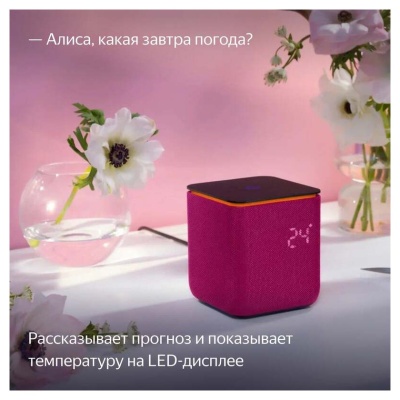 Умная колонка Яндекс Станция Миди с Zigbee, розовый, YNDX-00054PNK