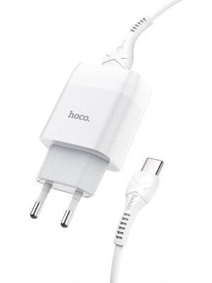 Сетевое зарядное устройство HOCO C73A Glorious Dual Port Charger Set (Type-C) White