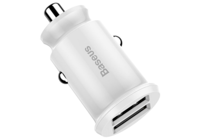 Автомобильное з/у Baseus Grain Car Charger 3.1A Dual-USB White