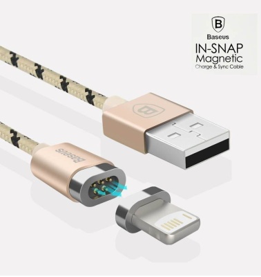 Кабель Lightning - USB Type-A золотой 1м 3A Baseus Insnap Series Magnetic