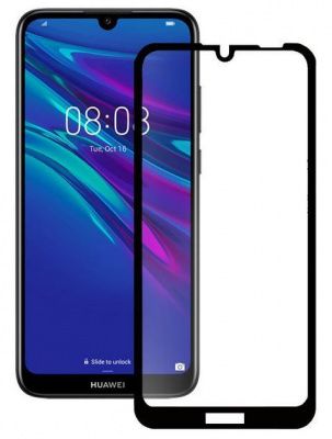 Стекло Huawei 8A/Y6 2019 5D черная рамка 