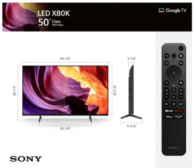 Телевизор 50" SONY KD-50X80KAEP 4K UHD GoogleTV