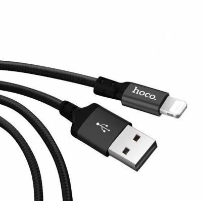 Кабель HOCO X14 Times charging data cable USB for Lightning Black <1м>