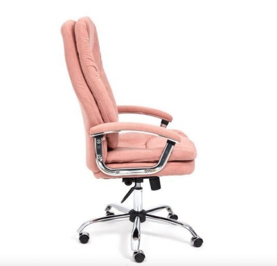 Офисное кресло TetChair Softy Lux хром Ткань флок розовый (137)