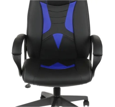 Игровое кресло Бюрократ Zombie VIKING 8 черный/синий иск.кожа крестовина пластик