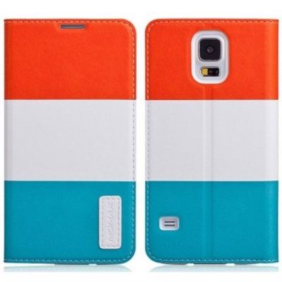 Чехол-книжка Samsung S5 G900f Momax Modern Note (Orange/Aqua)